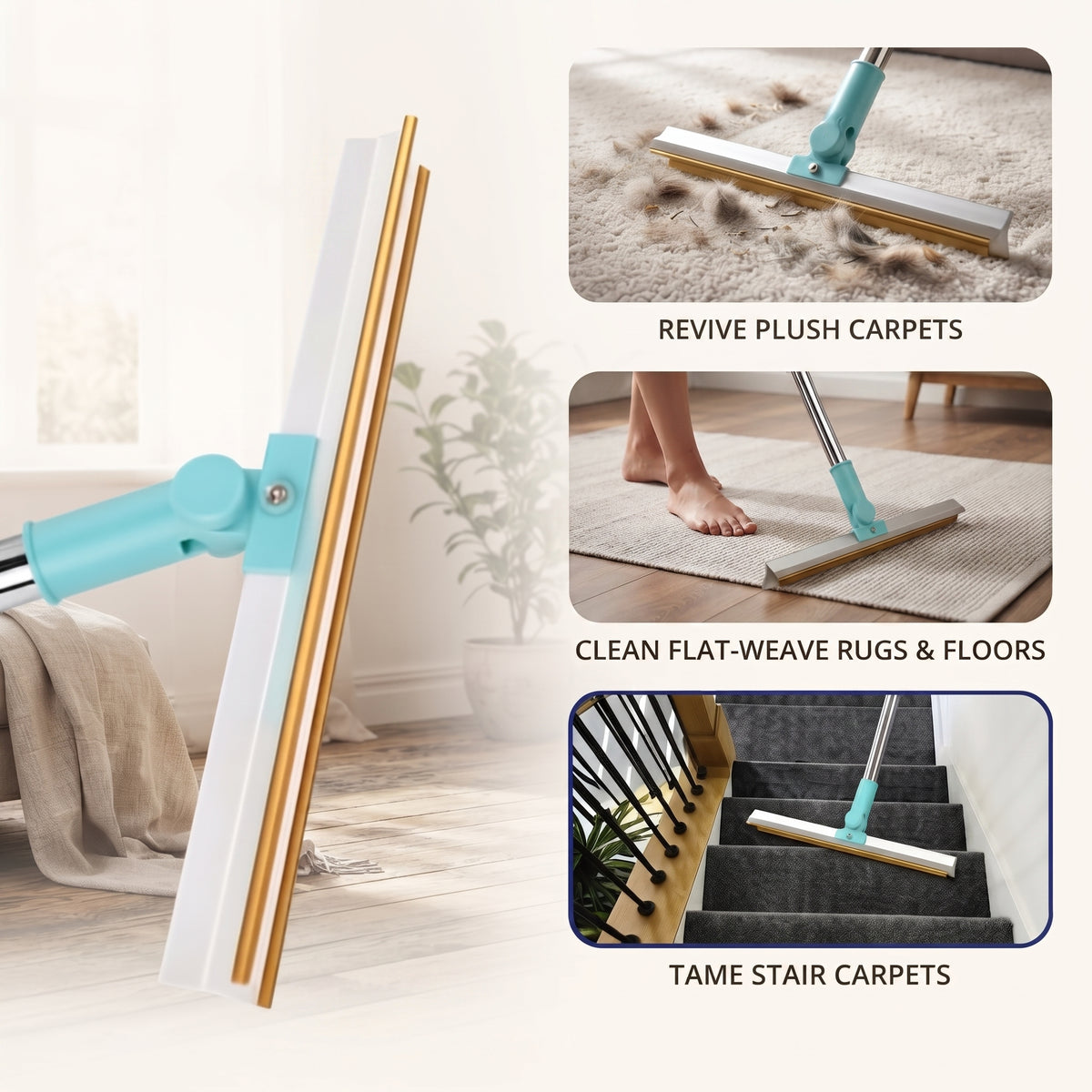 Meoggy All-Surface Tool — 3-in-1 Pet Hair Remover