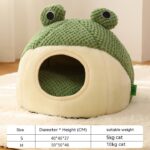 Frog Shaped Cat Bed – Cozy Plush Comfort - Image 4