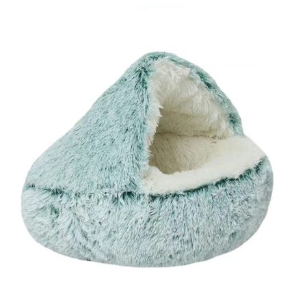 Plush Shell Heated Cat Bed Winter Nest