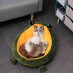 Frog Nest Winter Warm Semi-Enclosed Pet Bed Cat Bed - Image 4