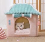 Cat House Removable And Washable Cat Bed Pet Supplies Enclosed Cat House Villa - Image 5
