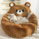 Fluffy Cat Bed Cave – Soft Plush Indoor Nest with Washable Cushion - Image 6