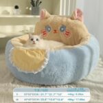 Fluffy Cat Bed Cave – Soft Plush Indoor Nest with Washable Cushion - Image 2